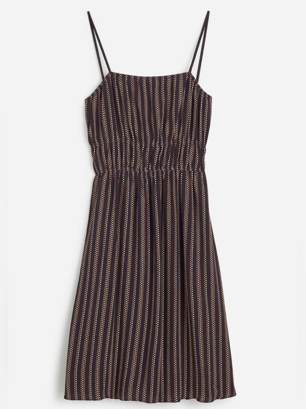 NWT Madewell Smocked Square-Neck Dress in Mini Dot Stripe Size 2